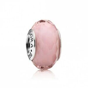 Pandora Fascinating Faceted Pink Murano Charm Authentic ALE Sterling Silver